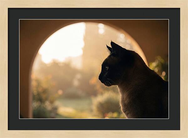 Siamese Cat In Sunny Doorway