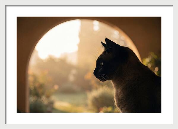 Siamese Cat In Sunny Doorway