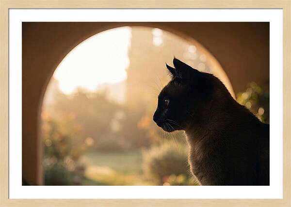 Siamese Cat In Sunny Doorway