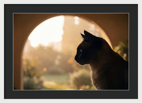 Siamese Cat In Sunny Doorway