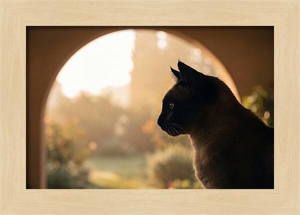 Siamese Cat In Sunny Doorway