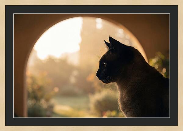 Siamese Cat In Sunny Doorway