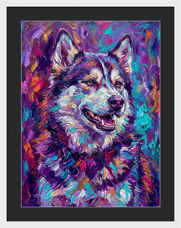 Siberian Husky In Vibrant Colors