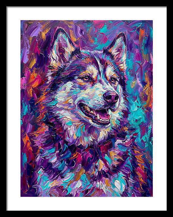 Siberian Husky In Vibrant Colors