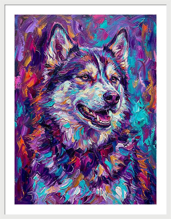 Siberian Husky In Vibrant Colors