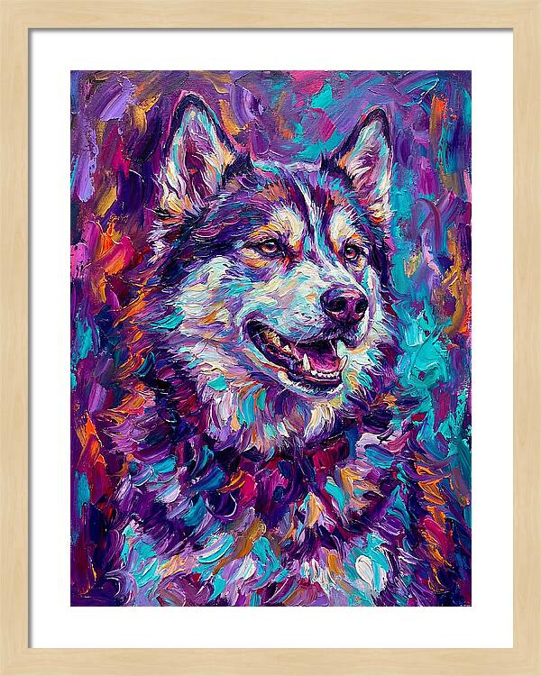 Siberian Husky In Vibrant Colors