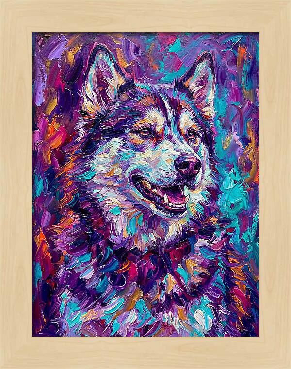 Siberian Husky In Vibrant Colors