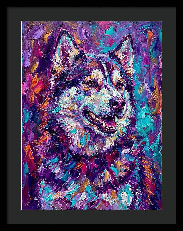 Siberian Husky In Vibrant Colors