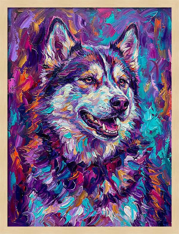 Siberian Husky In Vibrant Colors