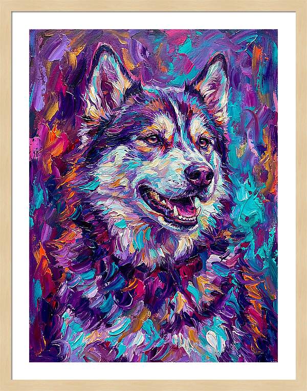 Siberian Husky In Vibrant Colors