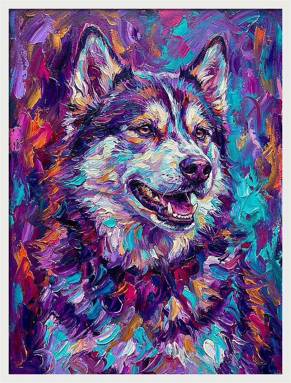 Siberian Husky In Vibrant Colors
