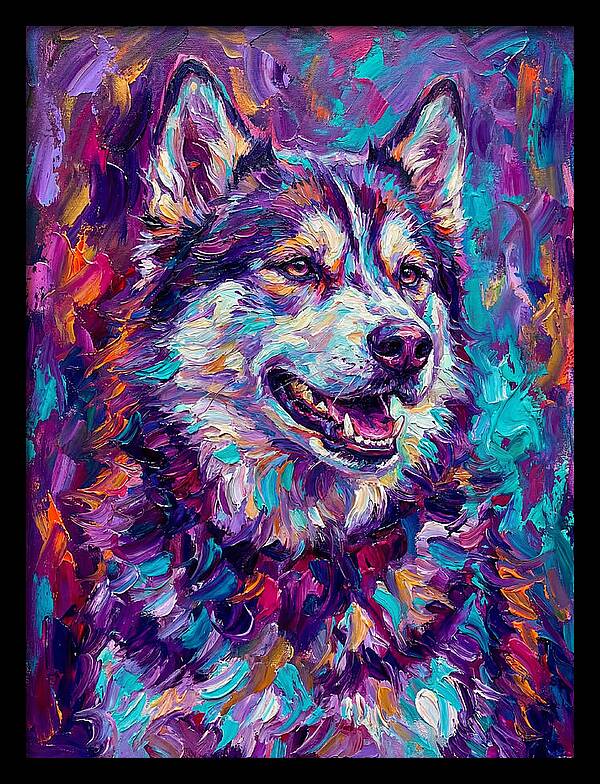Siberian Husky In Vibrant Colors