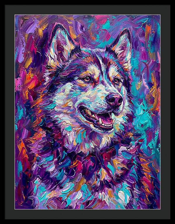 Siberian Husky In Vibrant Colors