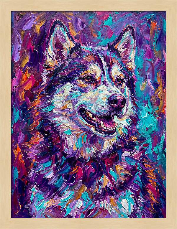 Siberian Husky In Vibrant Colors