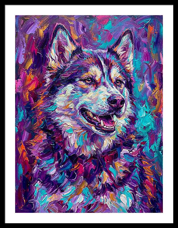 Siberian Husky In Vibrant Colors