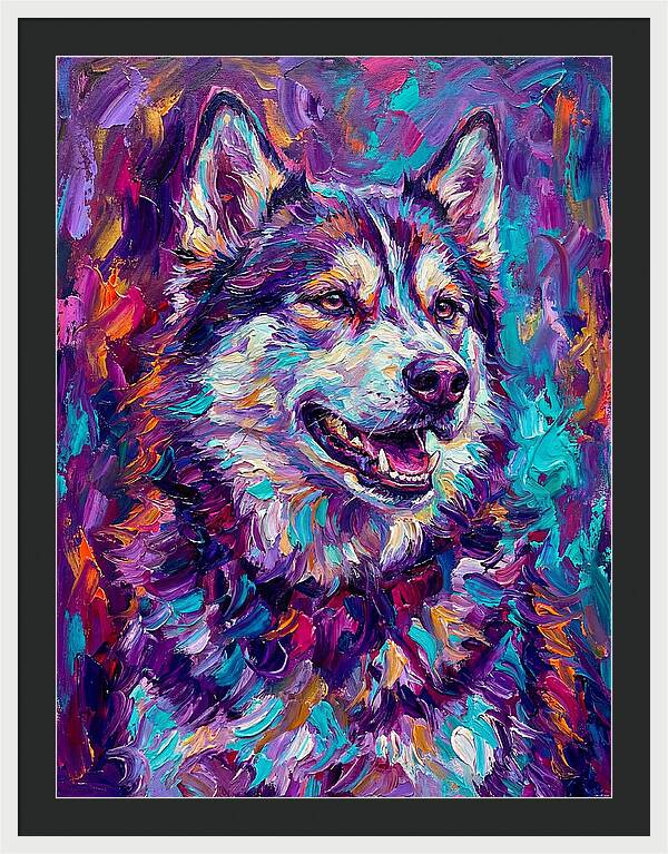 Siberian Husky In Vibrant Colors
