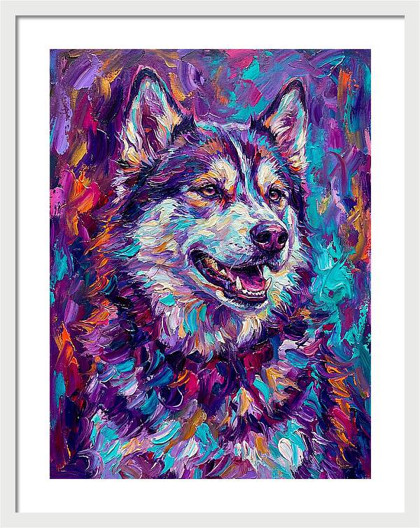 Siberian Husky In Vibrant Colors