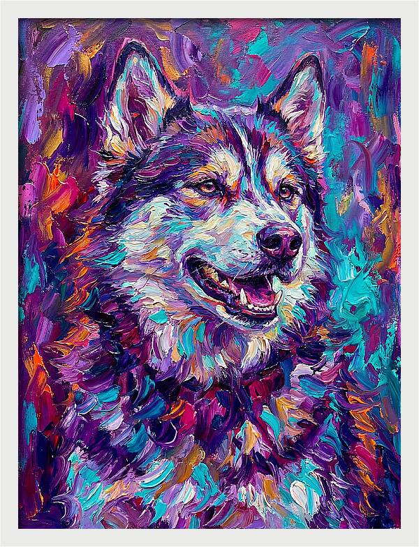 Siberian Husky In Vibrant Colors