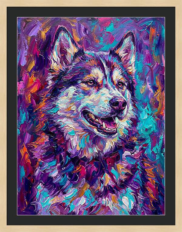 Siberian Husky In Vibrant Colors