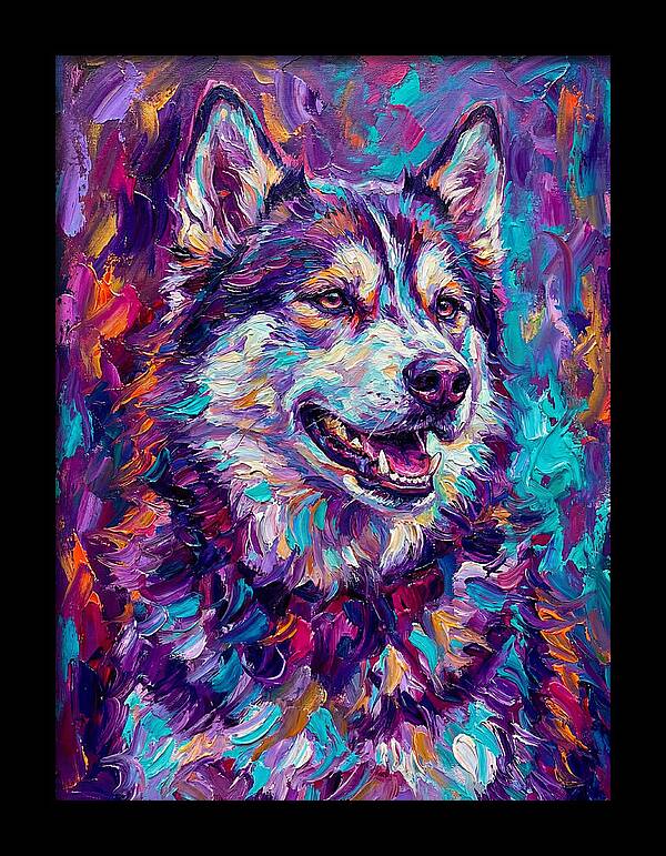 Siberian Husky In Vibrant Colors