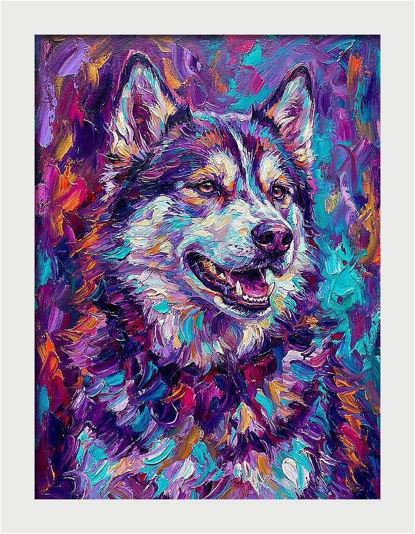 Siberian Husky In Vibrant Colors
