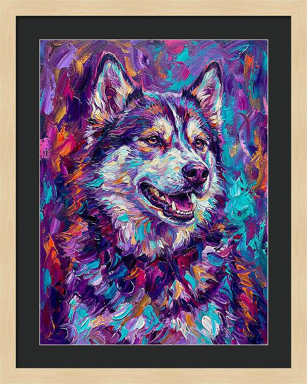 Siberian Husky In Vibrant Colors
