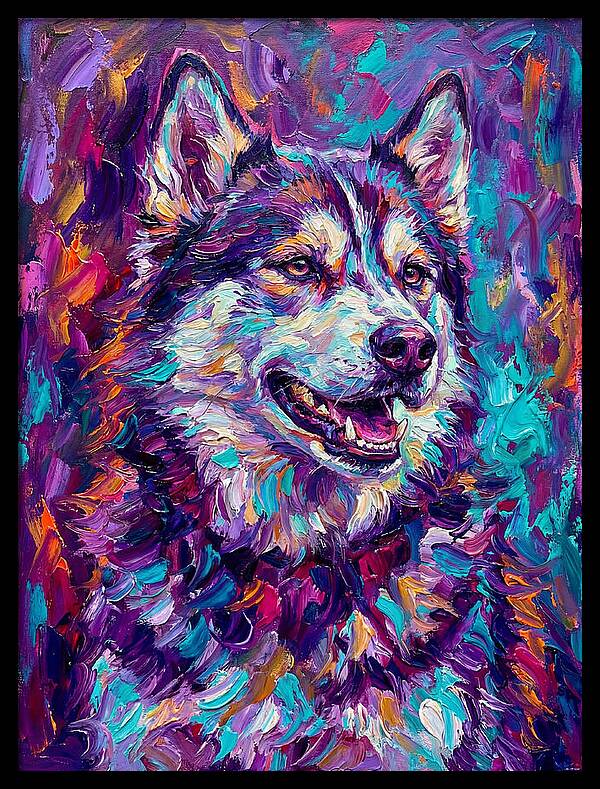 Siberian Husky In Vibrant Colors