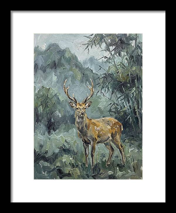 Sika Deer Among Lush Foliage