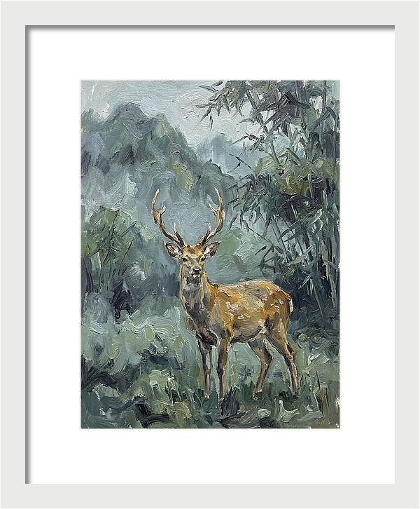Sika Deer Among Lush Foliage