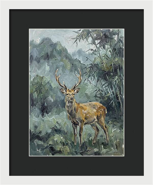 Sika Deer Among Lush Foliage