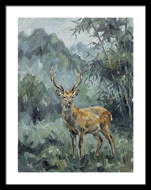 Sika Deer Among Lush Foliage