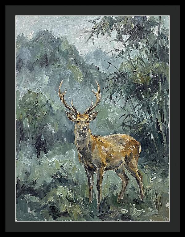 Sika Deer Among Lush Foliage