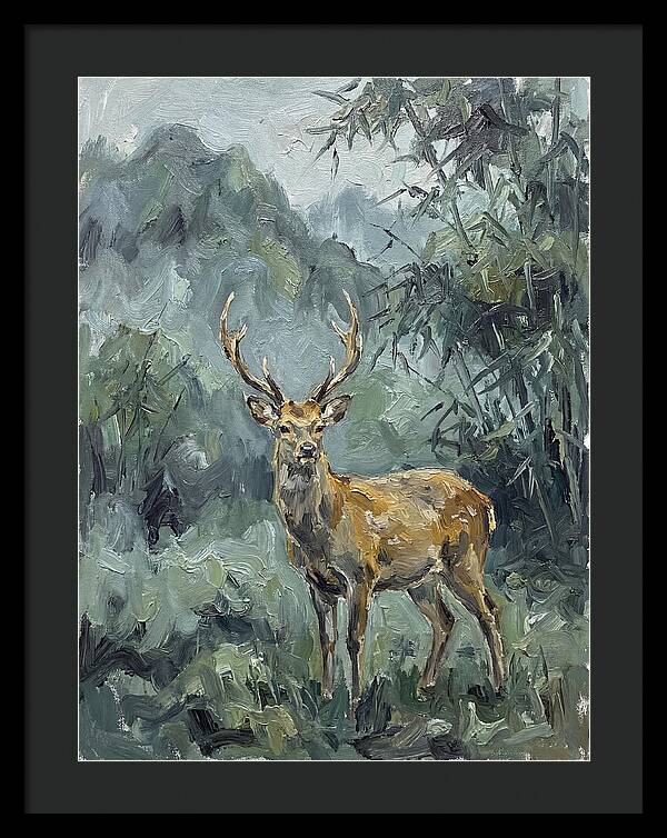 Sika Deer Among Lush Foliage