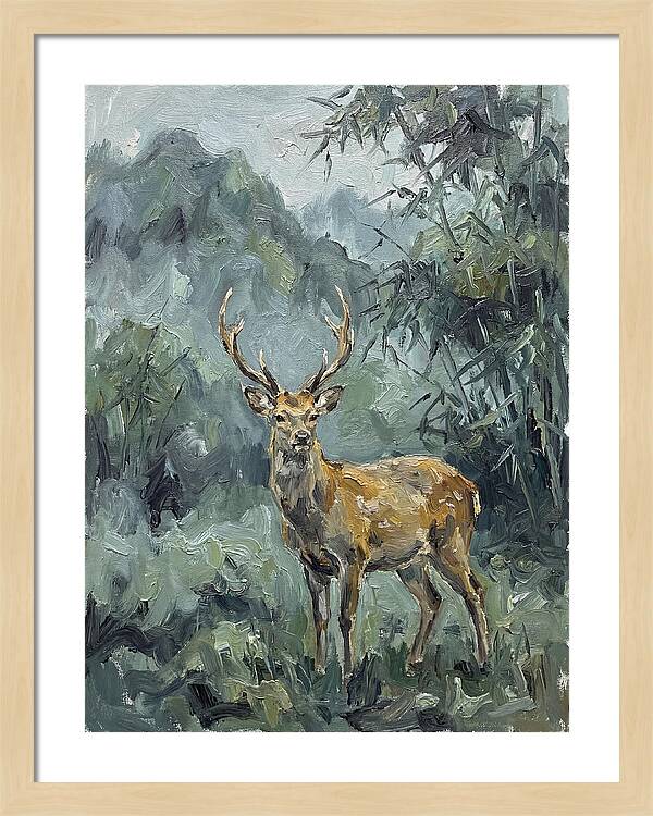 Sika Deer Among Lush Foliage