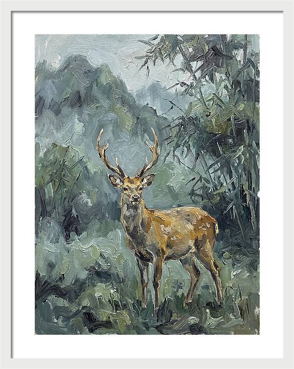 Sika Deer Among Lush Foliage