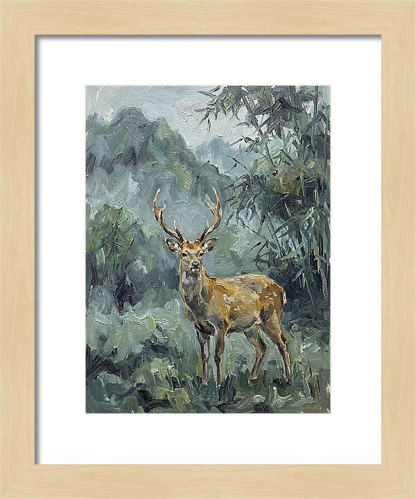 Sika Deer Among Lush Foliage