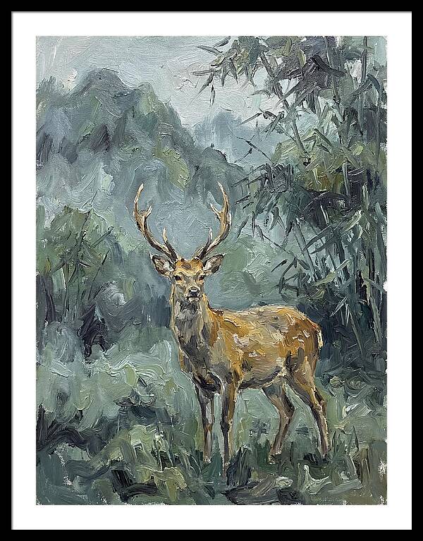 Sika Deer Among Lush Foliage
