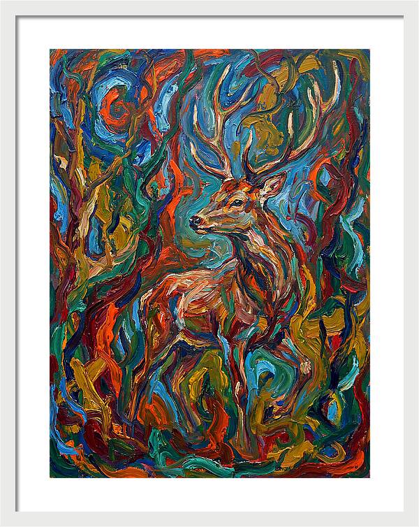 Sika Deer In Expressionist Colors