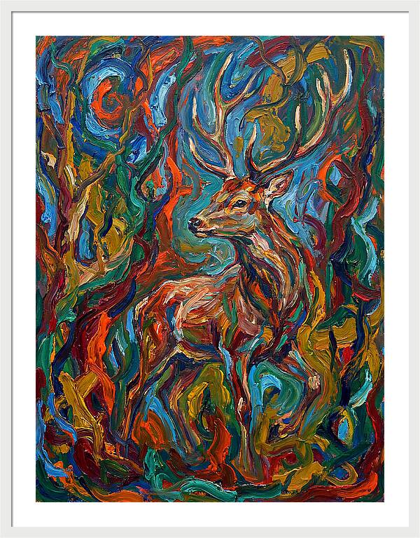 Sika Deer In Expressionist Colors