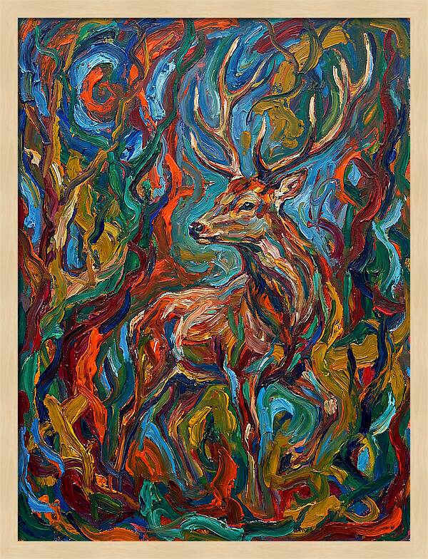 Sika Deer In Expressionist Colors