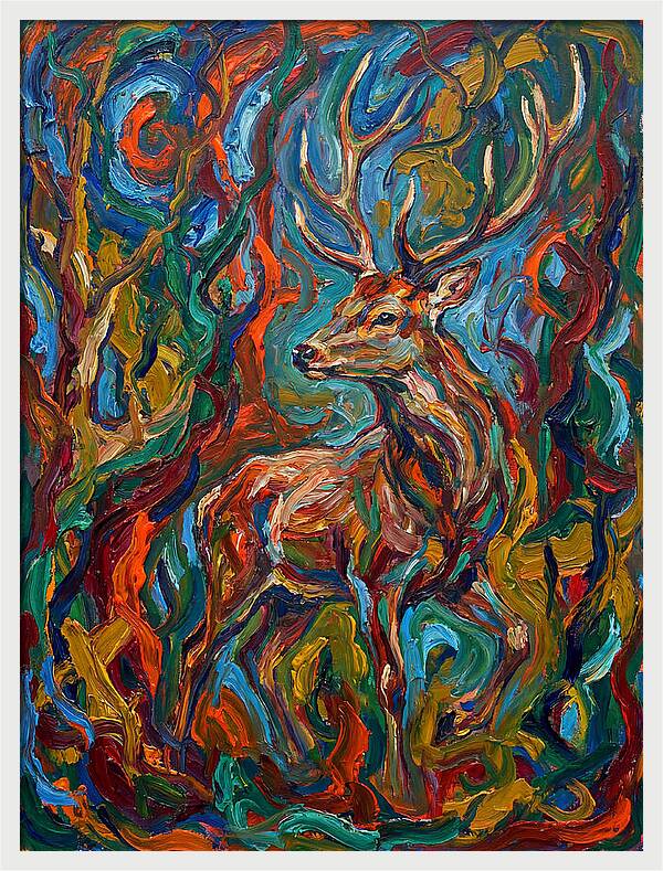 Sika Deer In Expressionist Colors