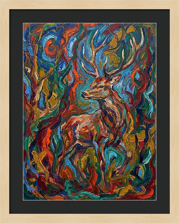 Sika Deer In Expressionist Colors