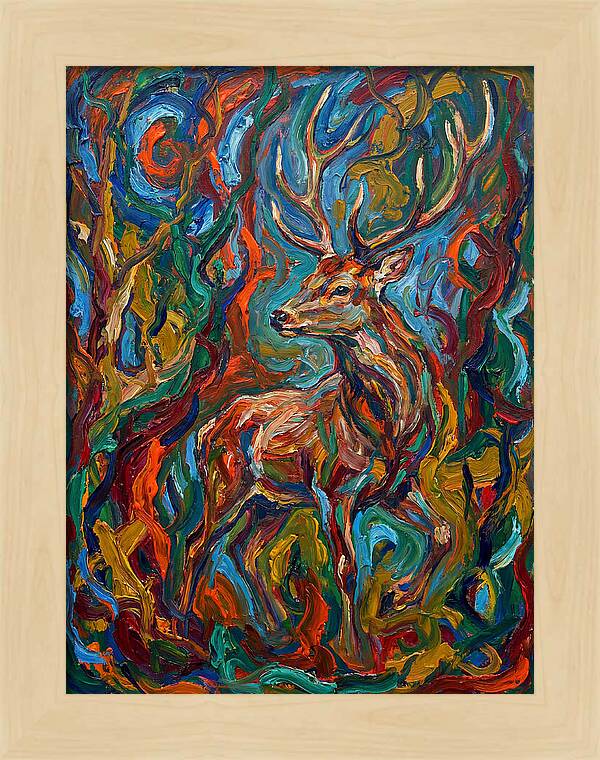 Sika Deer In Expressionist Colors