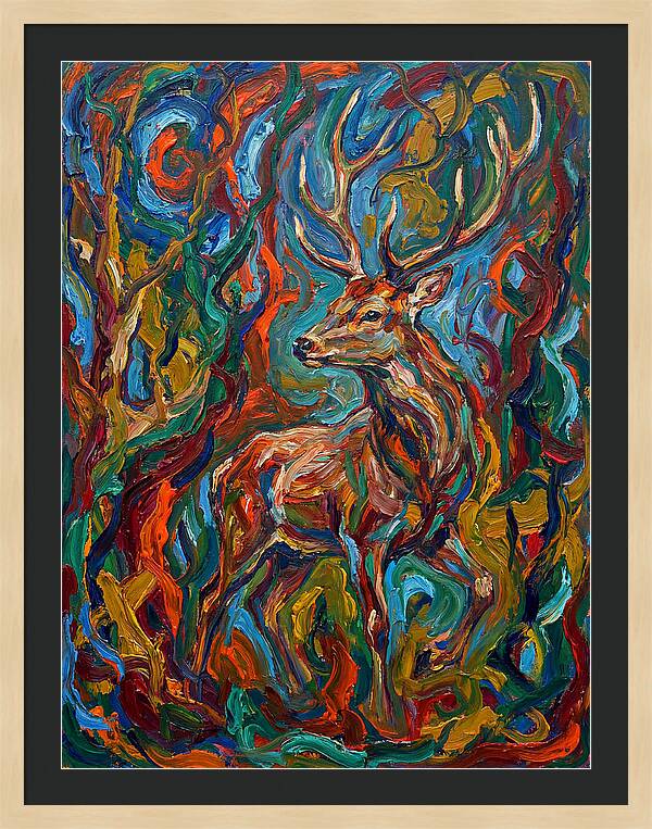 Sika Deer In Expressionist Colors