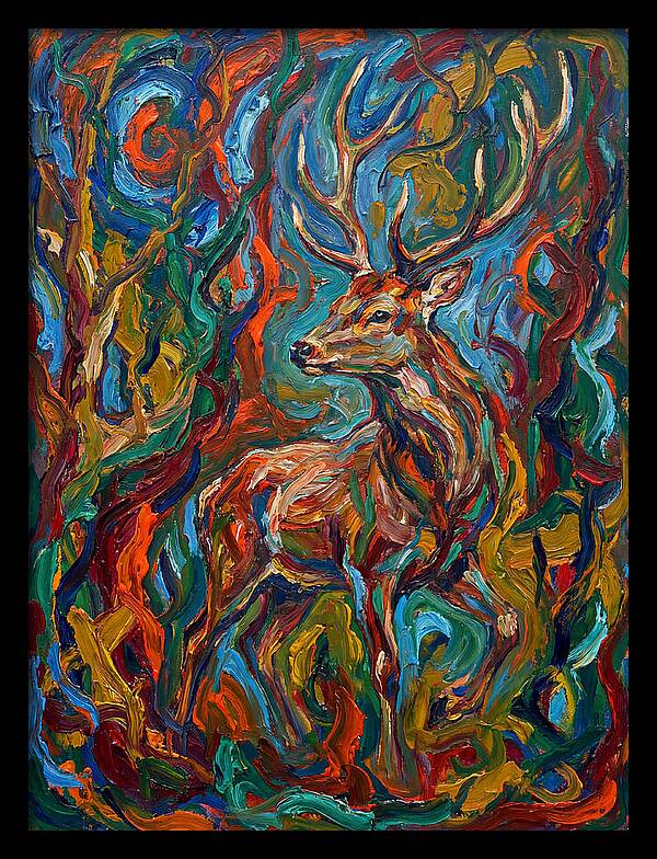 Sika Deer In Expressionist Colors