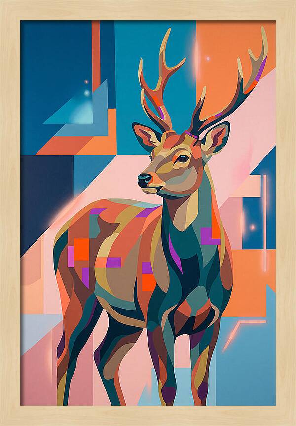 Sika Deer In Vibrant Colors