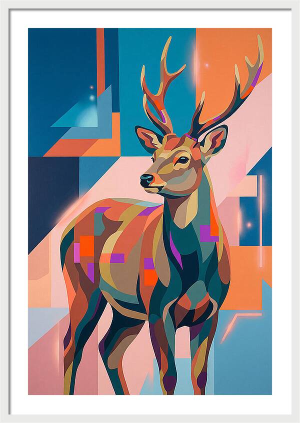 Sika Deer In Vibrant Colors