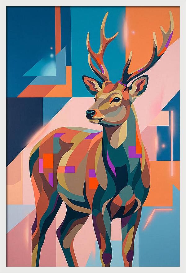 Sika Deer In Vibrant Colors