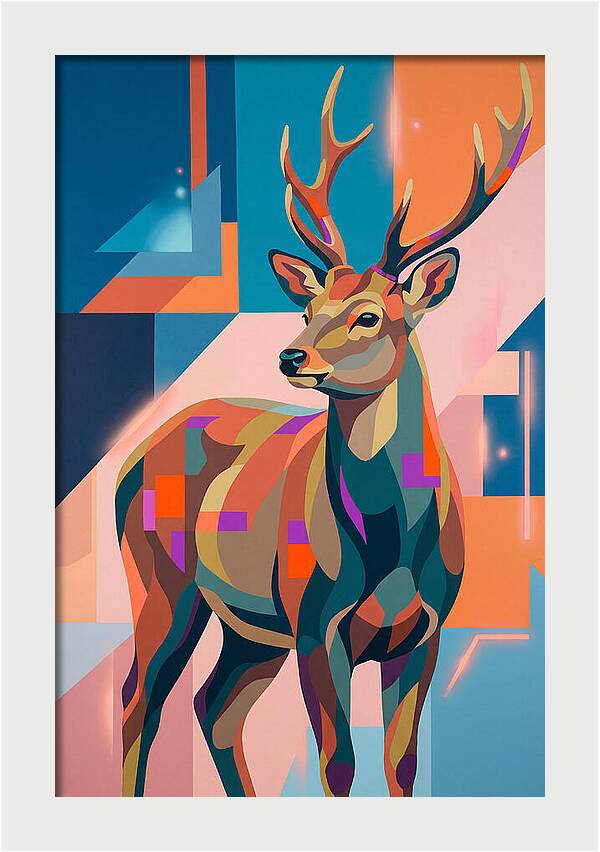 Sika Deer In Vibrant Colors