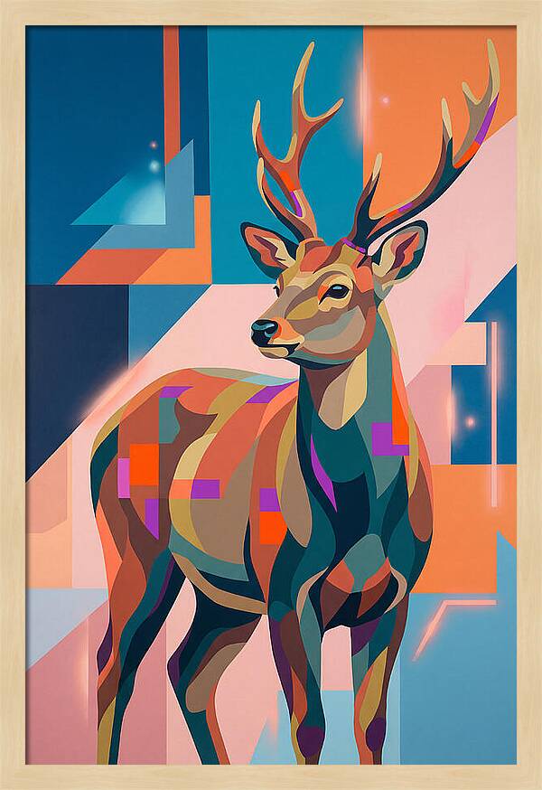 Sika Deer In Vibrant Colors